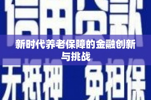 宛城新时代养老保障的金融创新与挑战
