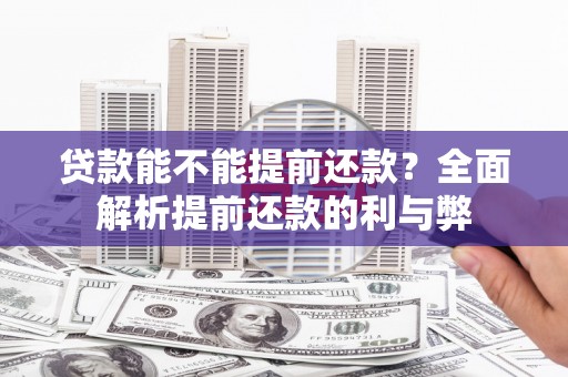 宛城贷款能不能提前还款？全面解析提前还款的利与弊