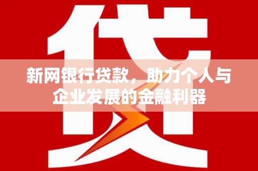 宛城新网银行贷款，助力个人与企业发展的金融利器