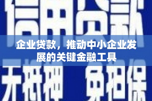 宛城企业贷款，推动中小企业发展的关键金融工具