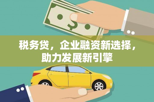 宛城税务贷，企业融资新选择，助力发展新引擎