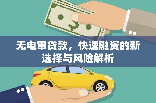 宛城无电审贷款，快速融资的新选择与风险解析