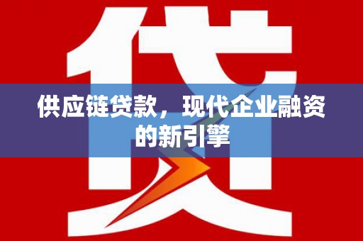 宛城供应链贷款，现代企业融资的新引擎