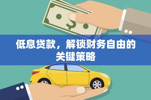 宛城低息贷款，解锁财务自由的关键策略