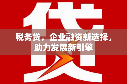 宛城税务贷，企业融资新选择，助力发展新引擎