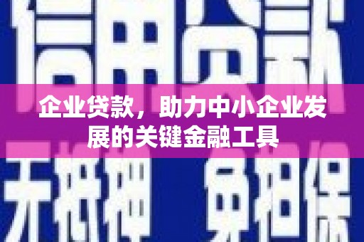 宛城企业贷款，助力中小企业发展的关键金融工具