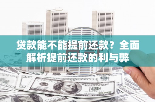 宛城贷款能不能提前还款？全面解析提前还款的利与弊