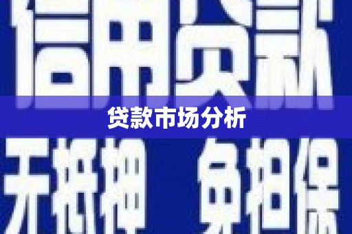 宛城贷款市场分析