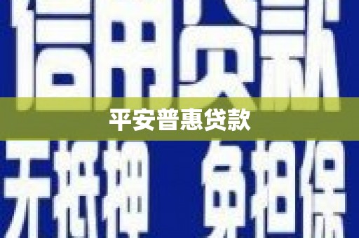 宛城平安普惠贷款