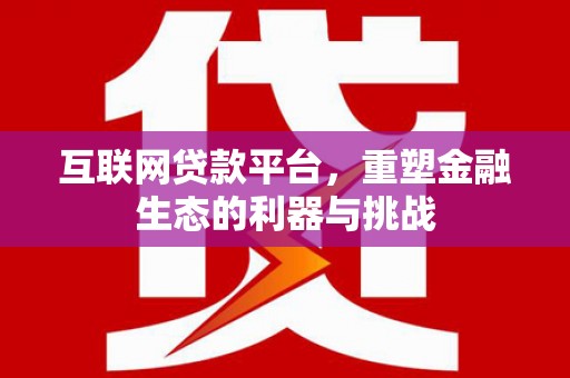 宛城互联网贷款平台，重塑金融生态的利器与挑战